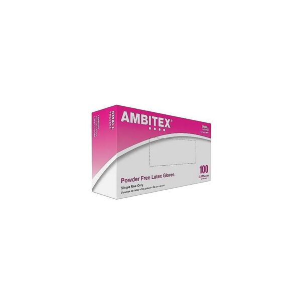 Ambitex L5201 Series Powder-Free Cream Latex Gloves, Small, 100/Box, 10 Boxes/Carton (LSM5201)