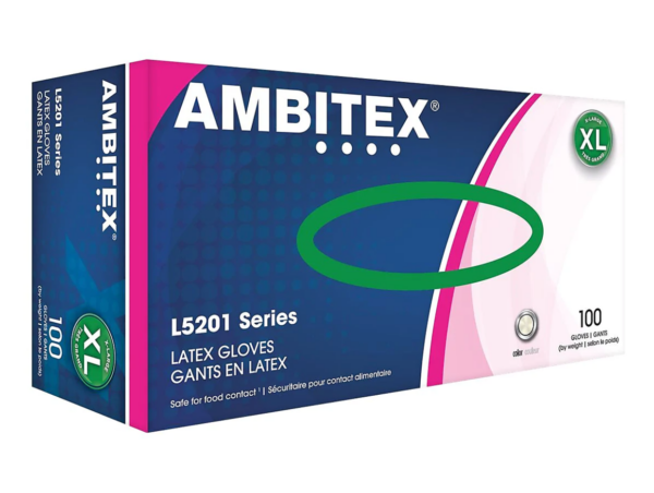 Ambitex L5201 Series Powder-Free Cream Latex Gloves, Large, 100 Box (LLG5201)