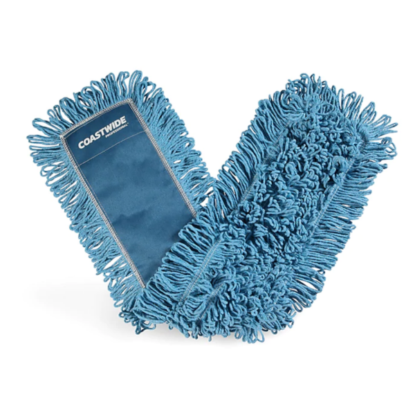 Coastwide Professional™ Looped-End Dust Mop Head, Cotton, 36 x 5, Blue (CW56760)