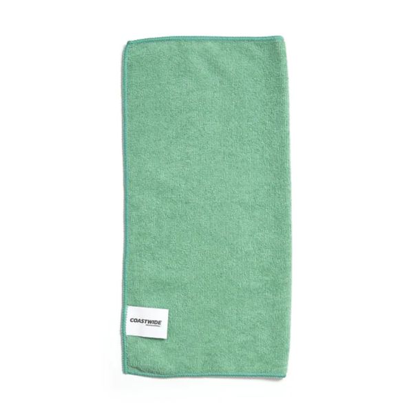 Coastwide Professional™ Microfiber Wipers, Green, 12 Pack (CW52878)