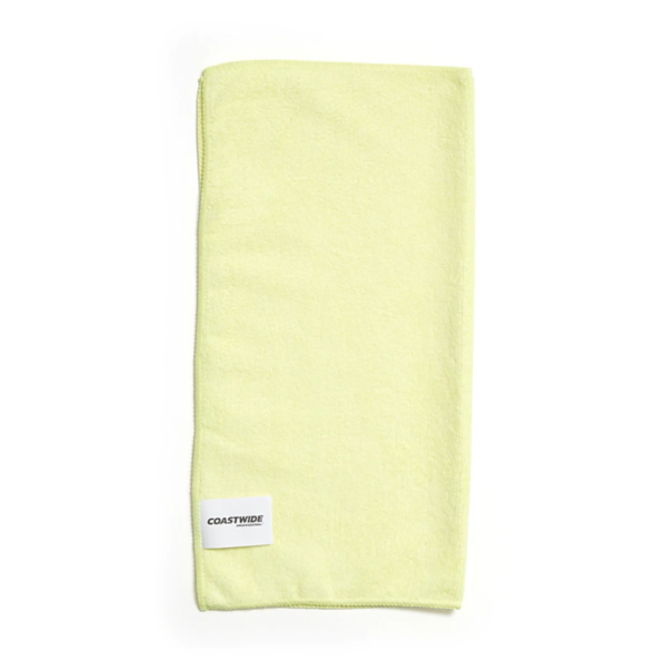 Coastwide Professional™ Microfiber Wipers, Yellow, 12 Pack (CW52879)