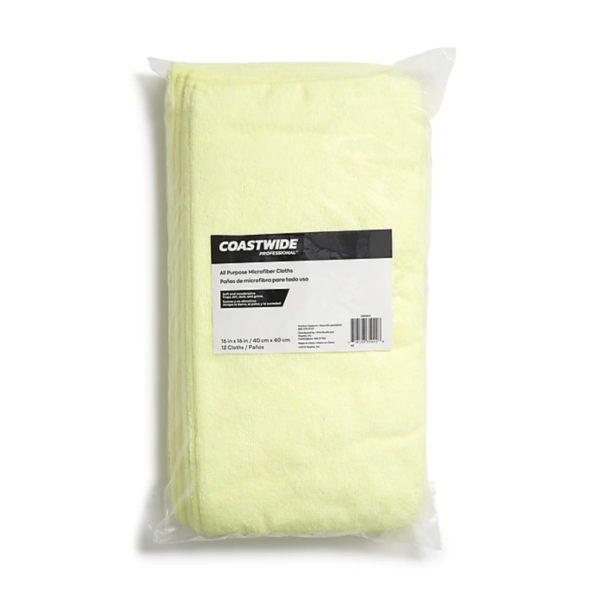 Coastwide Professional™ Microfiber Wipers, Yellow, 12 Pack (CW52879)(3)