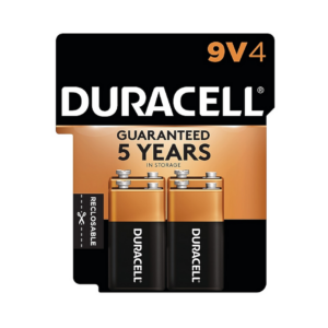 Duracell Coppertop 9V Alkaline Batteries, 4 Pack