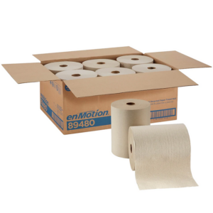 enMotion Recycled Paper Towel Roll by GP PRO,1-Ply, Brown, 800'/Roll, 6 Rolls/Carton (89480)