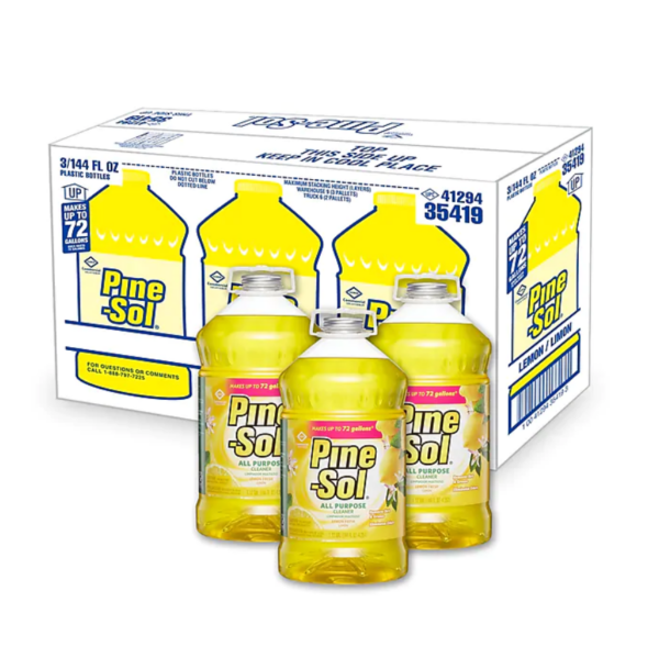 Pine-Sol All Purpose Cleaner, Lemon Fresh, 144 Ounces, 3 Bottles Case (35419)