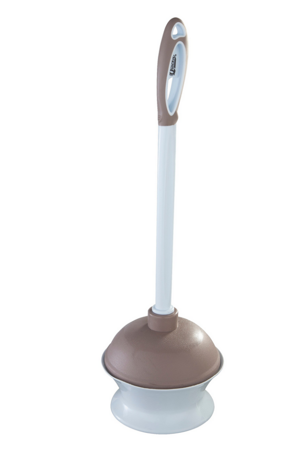 Quickie Plastic Toilet Plunger & Caddy with Microban