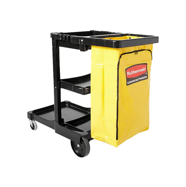 Rubbermaid Janitorial Cleaning Cart, Black Plastic (FG617388BLA)(2)
