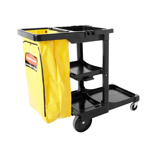 Rubbermaid Janitorial Cleaning Cart, Black Plastic (FG617388BLA)(4)