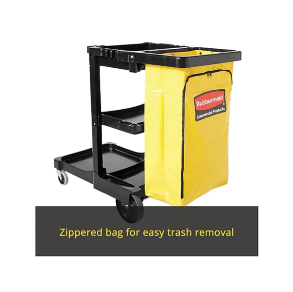 Rubbermaid Janitorial Cleaning Cart, Black Plastic (FG617388BLA)(6)