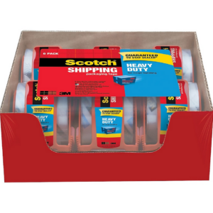 Scotch® Heavy Duty Shipping Packing Tape with Dispenser, 1.88" x 22 yds., Clear, 6 Rolls