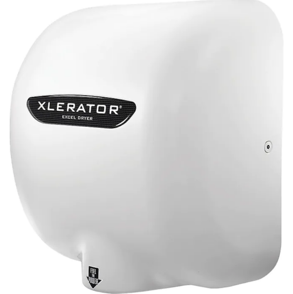 XLERATOR XL-BW 110-120V Hand Dryer with Noise Reduction Nozzle, White Thermoset Resin Cover(2)
